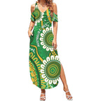 Bowls Australia Custom Summer Maxi Dress Aboriginal Art National Color - Aussie Hoodie