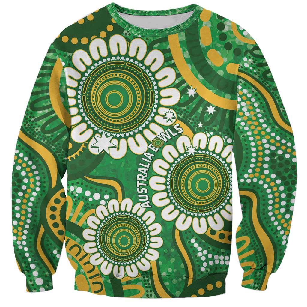 Bowls Australia Custom Sweatshirt Aboriginal Art National Color - Aussie Hoodie