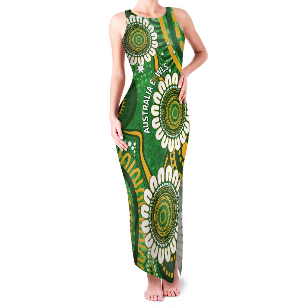 Bowls Australia Custom Tank Maxi Dress Aboriginal Art National Color - Aussie Hoodie