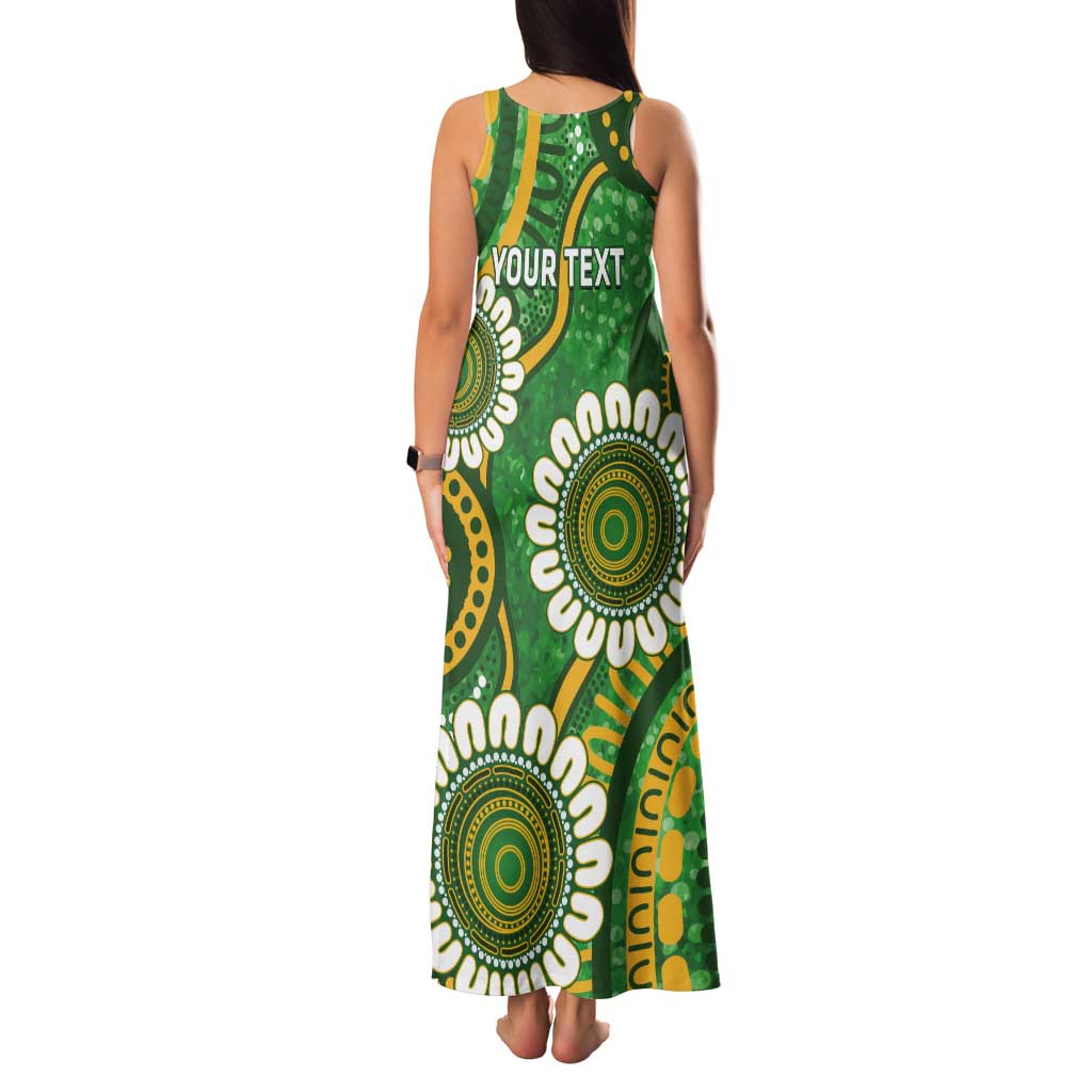 Bowls Australia Custom Tank Maxi Dress Aboriginal Art National Color - Aussie Hoodie