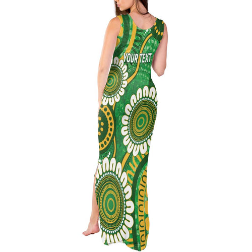 Bowls Australia Custom Tank Maxi Dress Aboriginal Art National Color - Aussie Hoodie