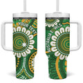 Bowls Australia Custom Tumbler With Handle Aboriginal Art National Color - Aussie Hoodie