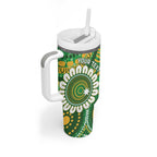 Bowls Australia Custom Tumbler With Handle Aboriginal Art National Color - Aussie Hoodie