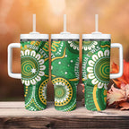 Bowls Australia Custom Tumbler With Handle Aboriginal Art National Color - Aussie Hoodie