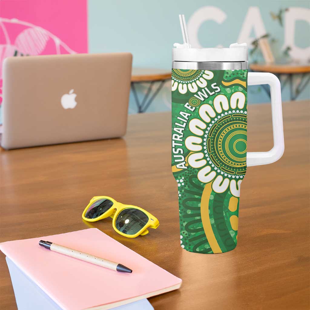 Bowls Australia Custom Tumbler With Handle Aboriginal Art National Color - Aussie Hoodie