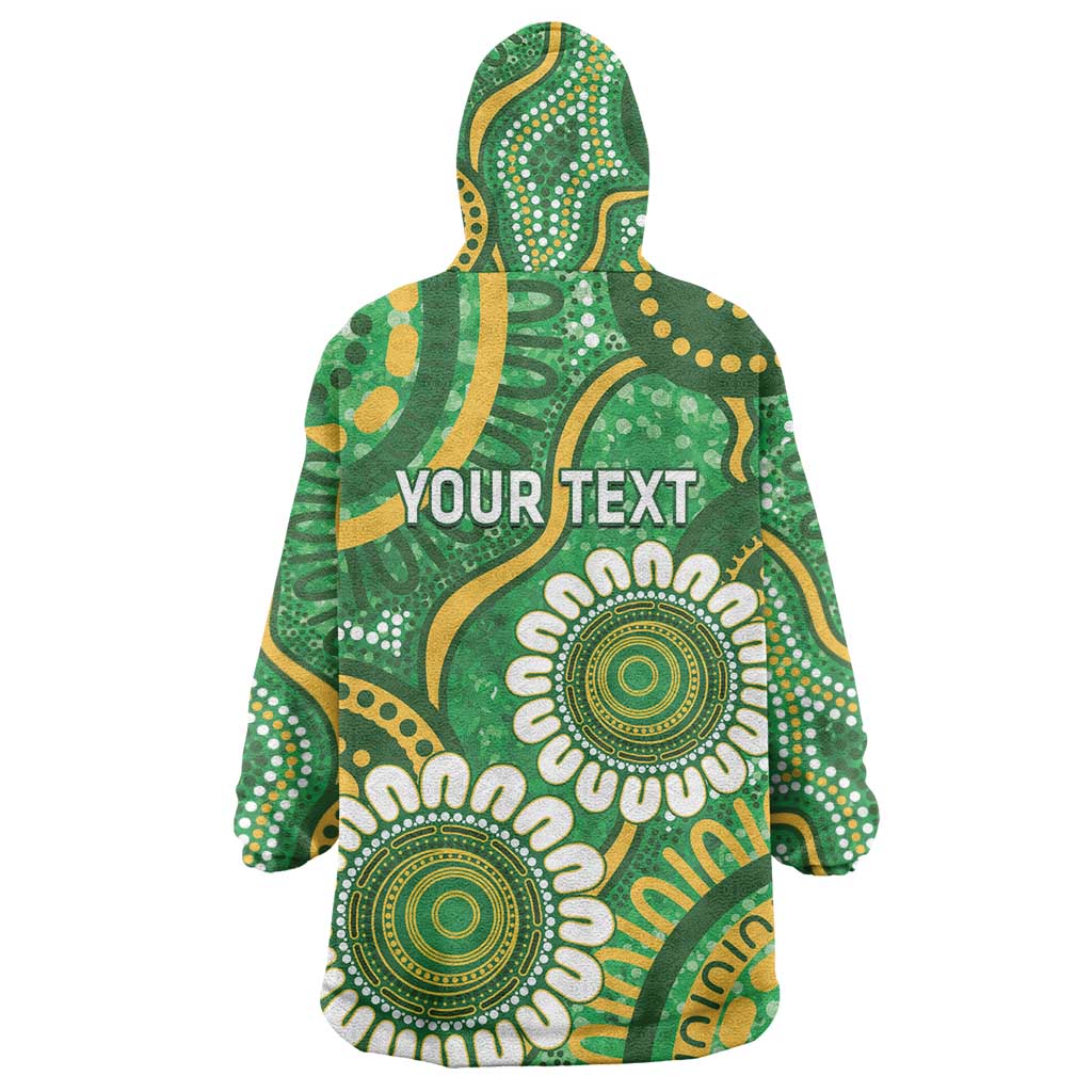 Bowls Australia Custom Wearable Blanket Hoodie Aboriginal Art National Color - Aussie Hoodie