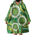 Bowls Australia Custom Wearable Blanket Hoodie Aboriginal Art National Color - Aussie Hoodie