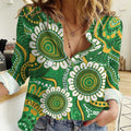 Bowls Australia Custom Women Casual Shirt Aboriginal Art National Color - Aussie Hoodie