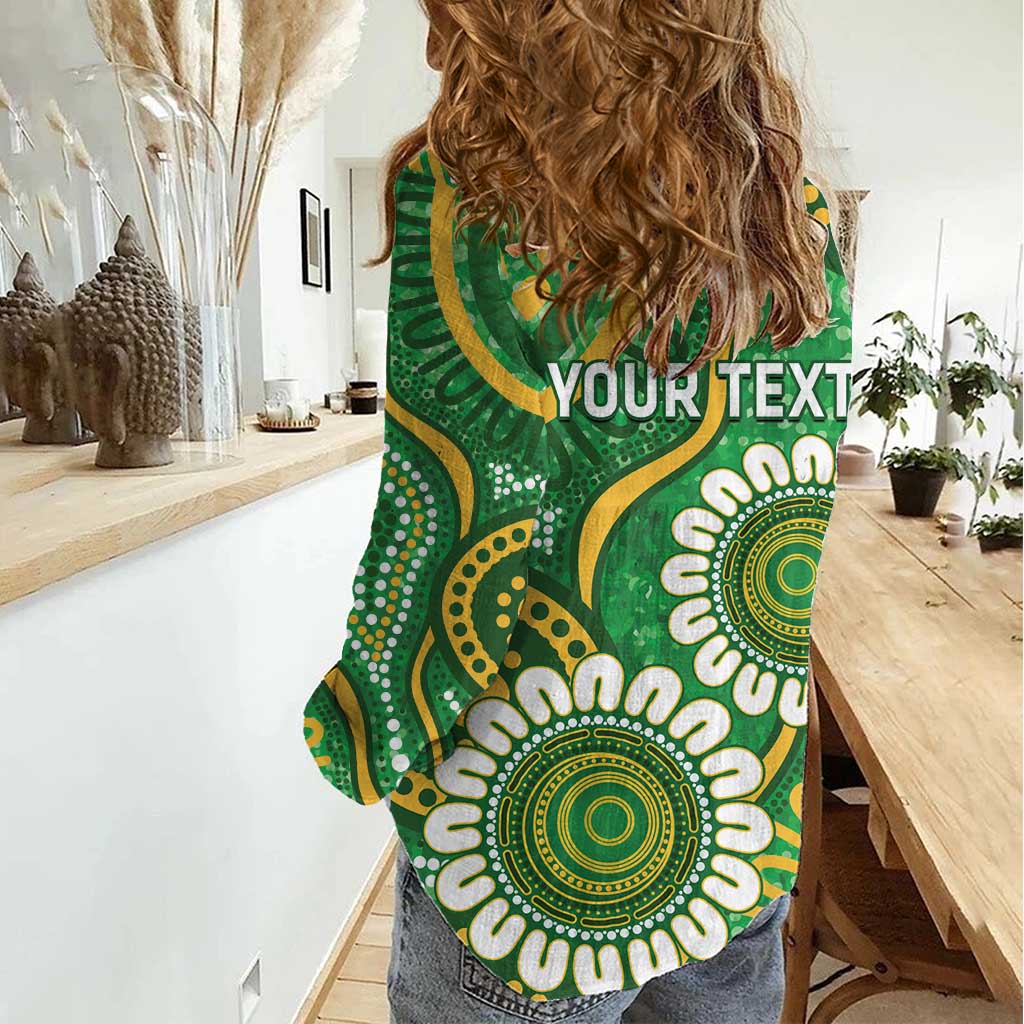 Bowls Australia Custom Women Casual Shirt Aboriginal Art National Color - Aussie Hoodie