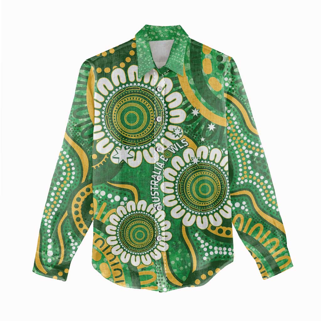 Bowls Australia Custom Women Casual Shirt Aboriginal Art National Color - Aussie Hoodie