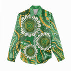Bowls Australia Custom Women Casual Shirt Aboriginal Art National Color - Aussie Hoodie
