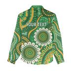 Bowls Australia Custom Women Casual Shirt Aboriginal Art National Color - Aussie Hoodie