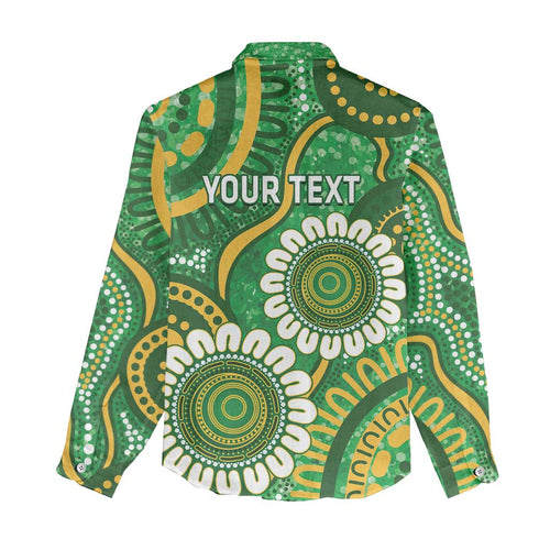 Bowls Australia Custom Women Casual Shirt Aboriginal Art National Color - Aussie Hoodie
