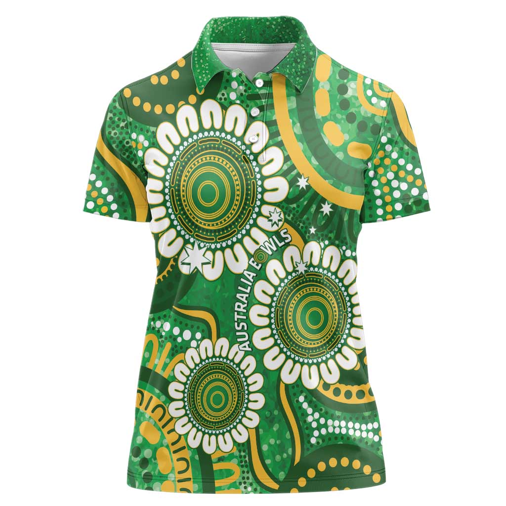 Bowls Australia Custom Women Polo Shirt Aboriginal Art National Color - Aussie Hoodie