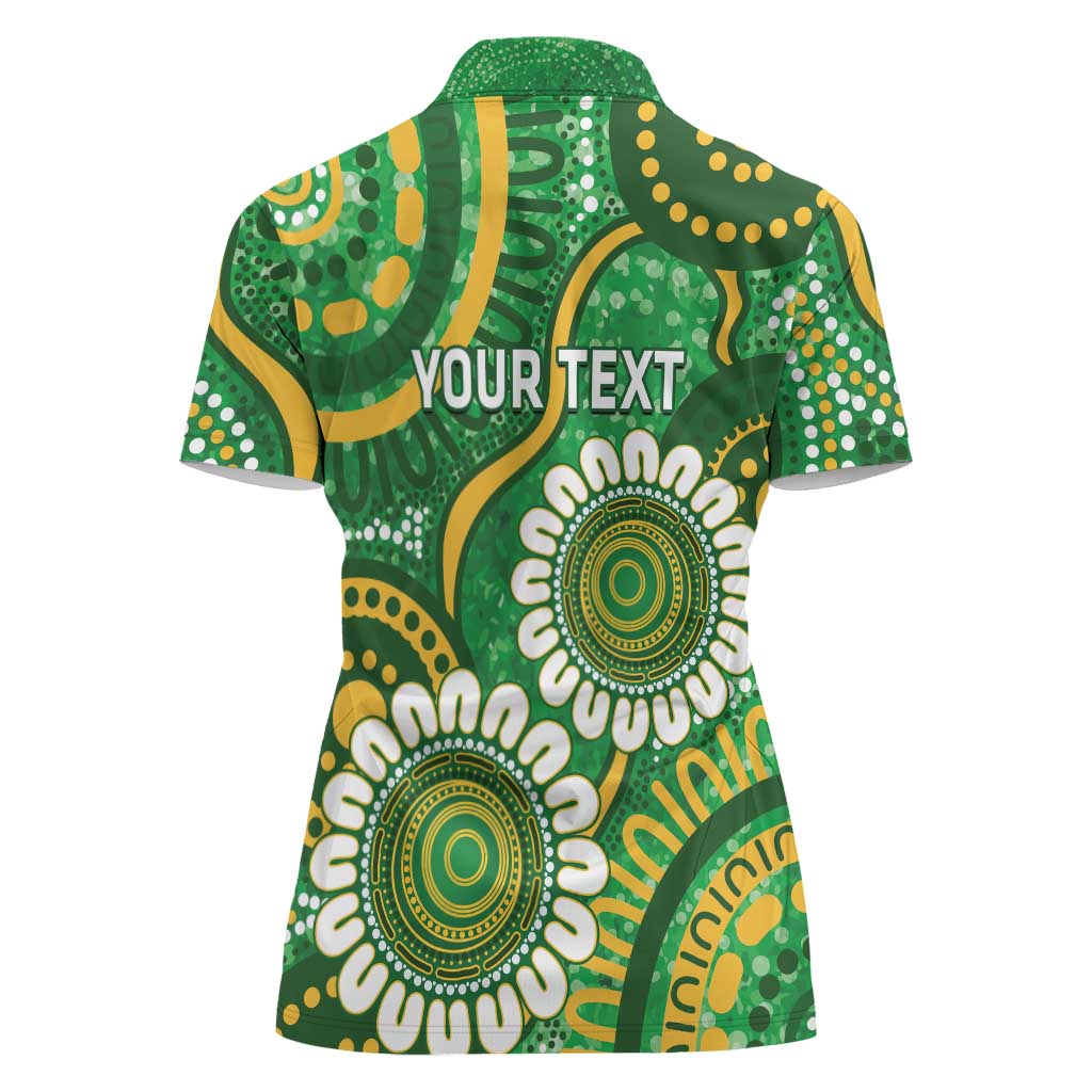 Bowls Australia Custom Women Polo Shirt Aboriginal Art National Color - Aussie Hoodie
