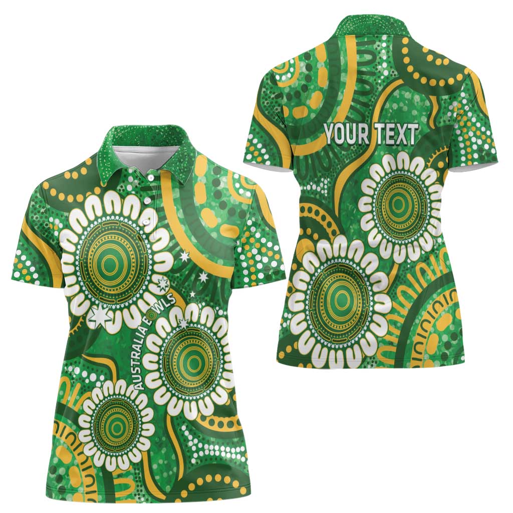 Bowls Australia Custom Women Polo Shirt Aboriginal Art National Color - Aussie Hoodie