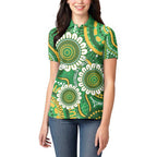 Bowls Australia Custom Women Polo Shirt Aboriginal Art National Color - Aussie Hoodie