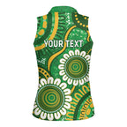 Bowls Australia Custom Women Sleeveless Polo Shirt Aboriginal Art National Color - Aussie Hoodie