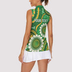 Bowls Australia Custom Women Sleeveless Polo Shirt Aboriginal Art National Color - Aussie Hoodie
