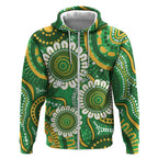 Bowls Australia Custom Zip Hoodie Aboriginal Art National Color - Aussie Hoodie