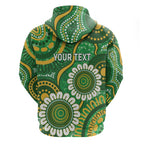 Bowls Australia Custom Zip Hoodie Aboriginal Art National Color - Aussie Hoodie