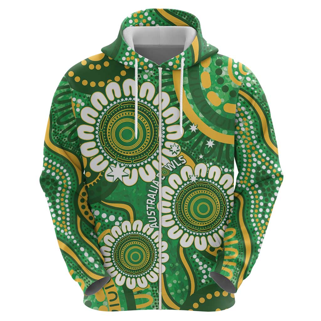 Bowls Australia Custom Zip Hoodie Aboriginal Art National Color - Aussie Hoodie