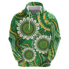 Bowls Australia Custom Zip Hoodie Aboriginal Art National Color - Aussie Hoodie