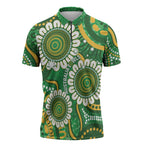 Bowls Australia Custom Zipper Polo Shirt Aboriginal Art National Color - Aussie Hoodie