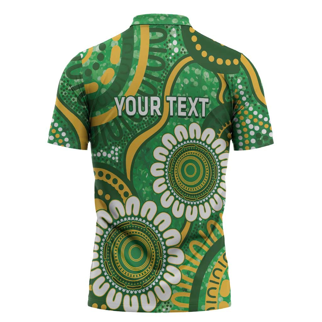 Bowls Australia Custom Zipper Polo Shirt Aboriginal Art National Color - Aussie Hoodie