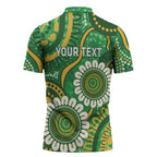 Bowls Australia Custom Zipper Polo Shirt Aboriginal Art National Color - Aussie Hoodie