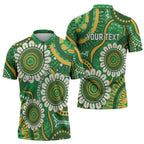 Bowls Australia Custom Zipper Polo Shirt Aboriginal Art National Color - Aussie Hoodie