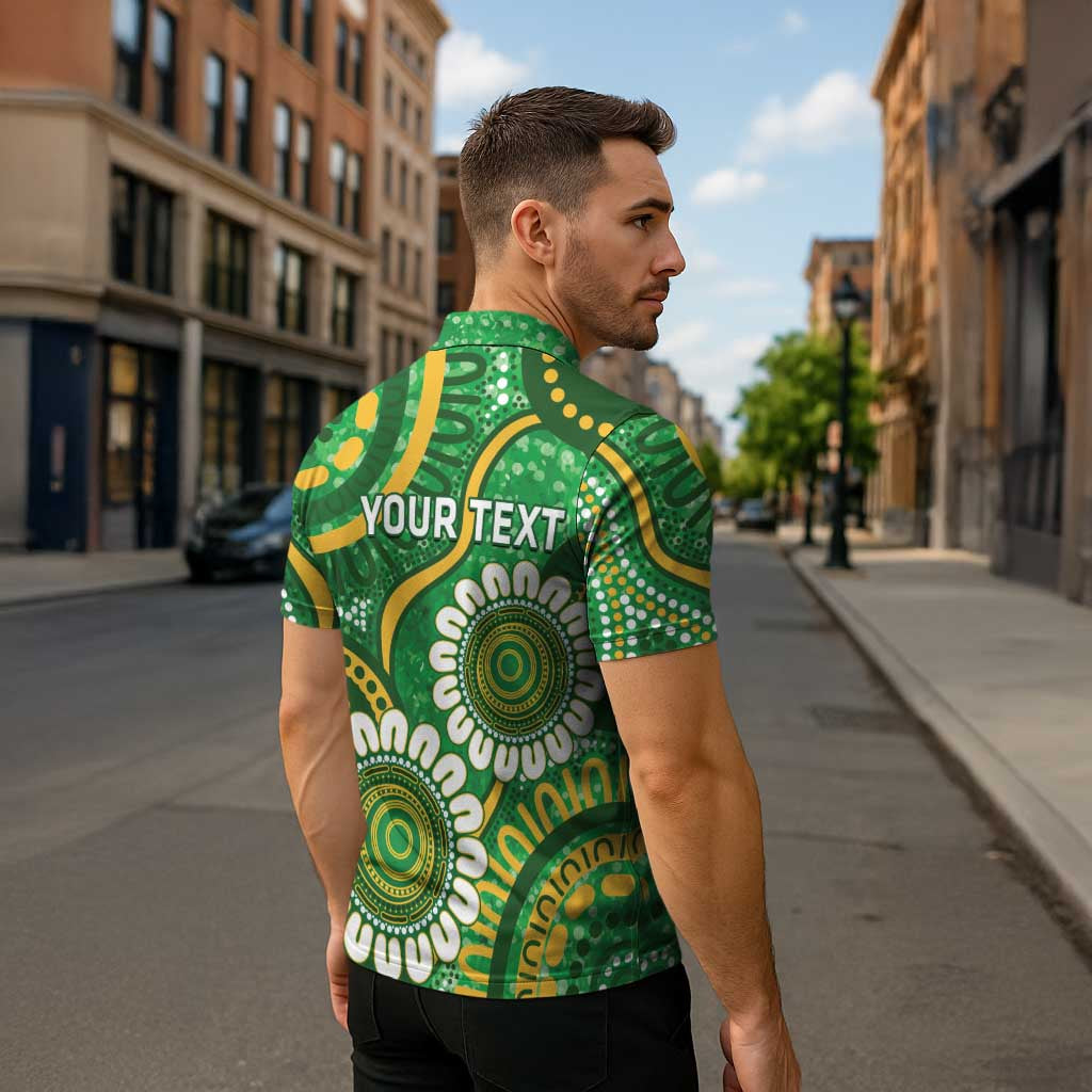 Bowls Australia Custom Zipper Polo Shirt Aboriginal Art National Color - Aussie Hoodie