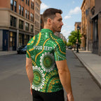Bowls Australia Custom Zipper Polo Shirt Aboriginal Art National Color - Aussie Hoodie