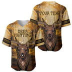 Personalised Deer Hunting Baseball Jersey Forest Vibes