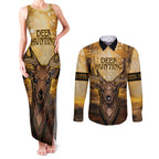 Personalised Deer Hunting Couples Matching Tank Maxi Dress and Long Sleeve Button Shirt Forest Vibes
