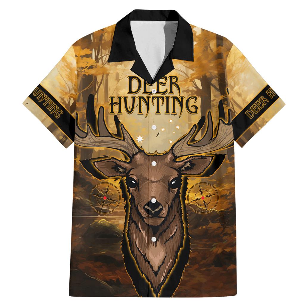 Personalised Deer Hunting Family Matching Mermaid Dress and Hawaiian Shirt Forest Vibes