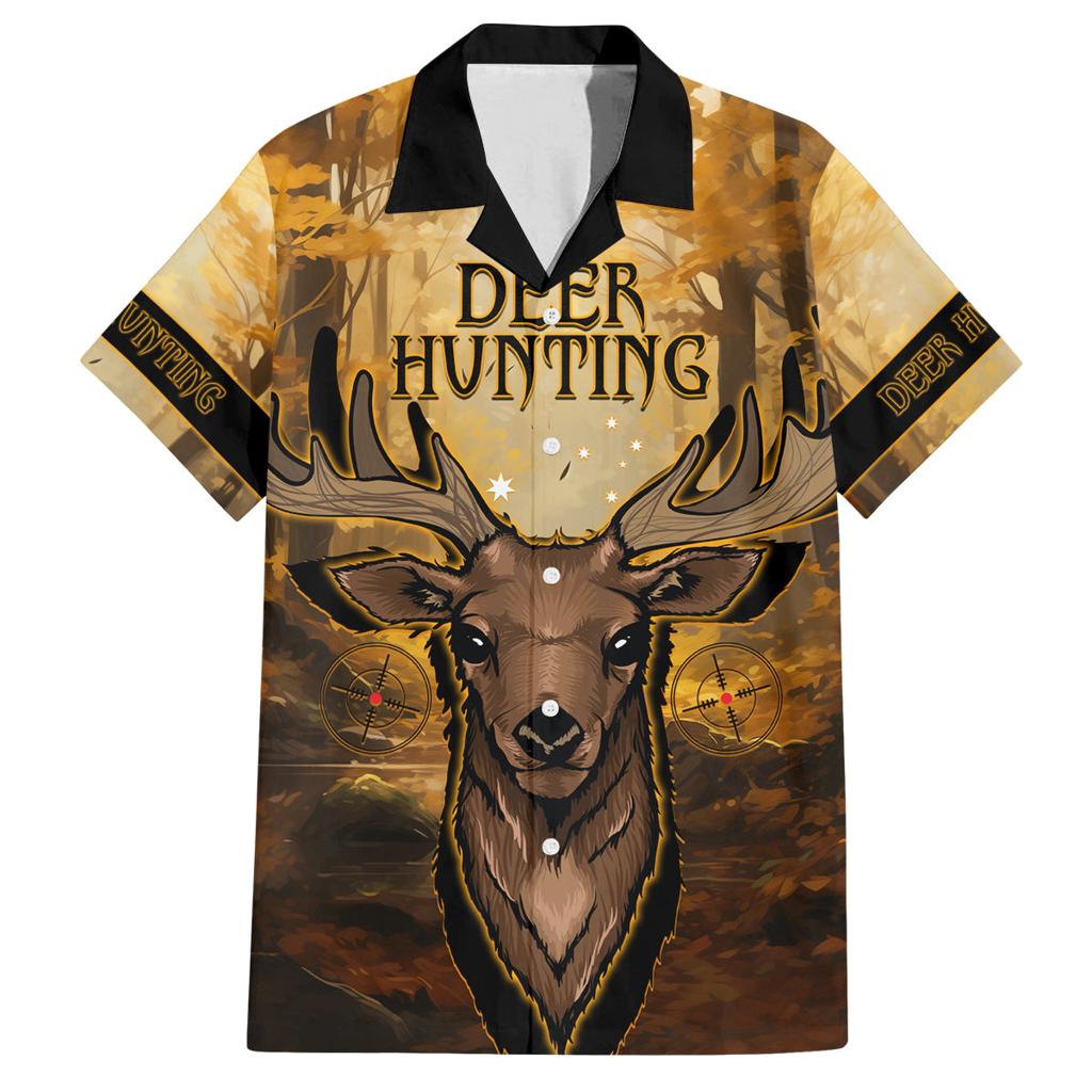 Personalised Deer Hunting Family Matching Off Shoulder Maxi Dress and Hawaiian Shirt Forest Vibes