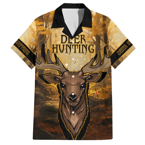 Personalised Deer Hunting Family Matching Off Shoulder Short Dress and Hawaiian Shirt Forest Vibes