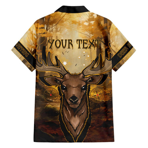 Personalised Deer Hunting Family Matching Off Shoulder Short Dress and Hawaiian Shirt Forest Vibes