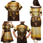 Personalised Deer Hunting Family Matching Puletasi and Hawaiian Shirt Forest Vibes