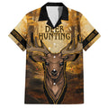 Personalised Deer Hunting Family Matching Short Sleeve Bodycon Dress and Hawaiian Shirt Forest Vibes