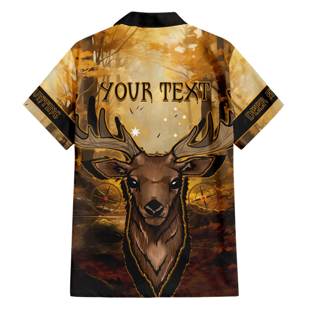 Personalised Deer Hunting Family Matching Short Sleeve Bodycon Dress and Hawaiian Shirt Forest Vibes