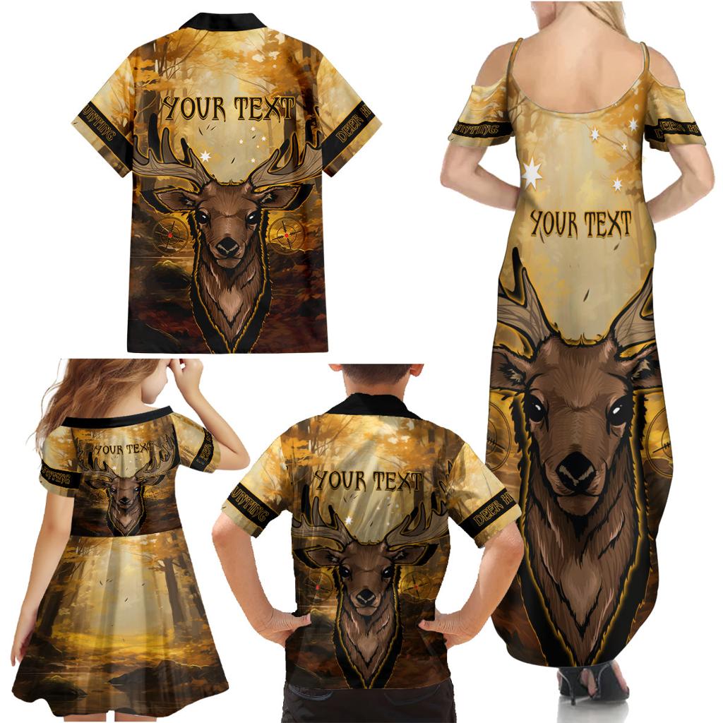 Personalised Deer Hunting Family Matching Summer Maxi Dress and Hawaiian Shirt Forest Vibes