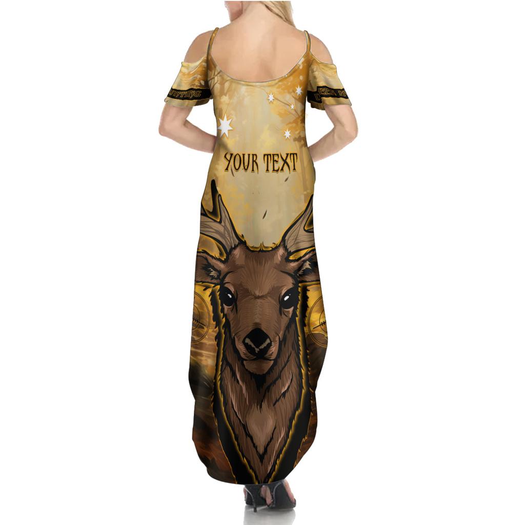 Personalised Deer Hunting Family Matching Summer Maxi Dress and Hawaiian Shirt Forest Vibes