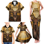 Personalised Deer Hunting Family Matching Tank Maxi Dress and Hawaiian Shirt Forest Vibes