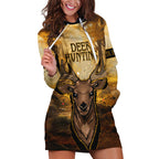 Personalised Deer Hunting Hoodie Dress Forest Vibes