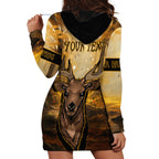 Personalised Deer Hunting Hoodie Dress Forest Vibes