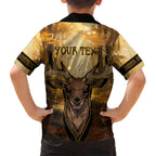 Personalised Deer Hunting Kid Hawaiian Shirt Forest Vibes