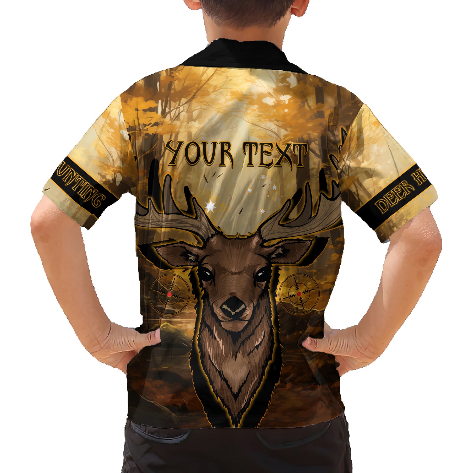 Personalised Deer Hunting Kid Hawaiian Shirt Forest Vibes