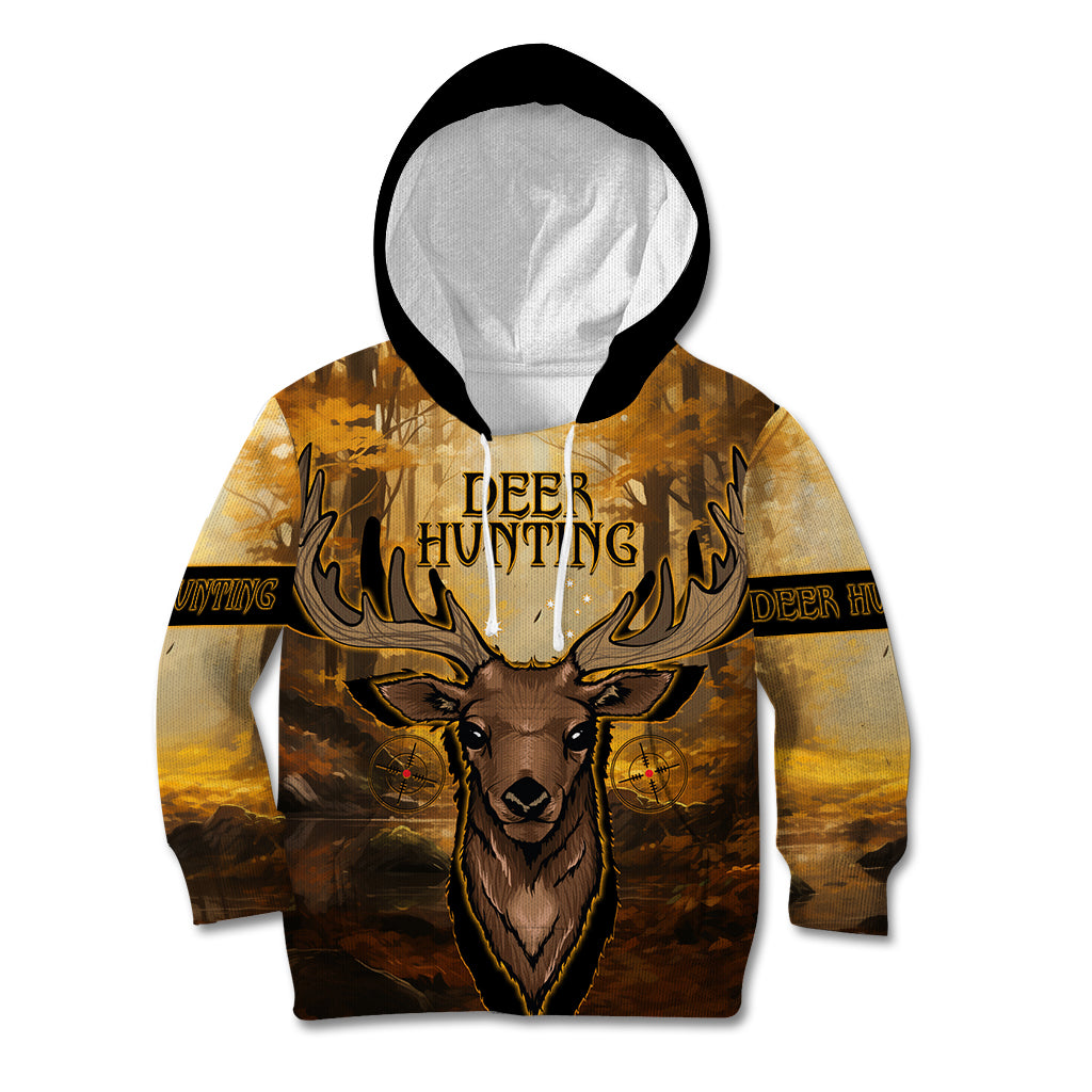 Personalised Deer Hunting Kid Hoodie Forest Vibes